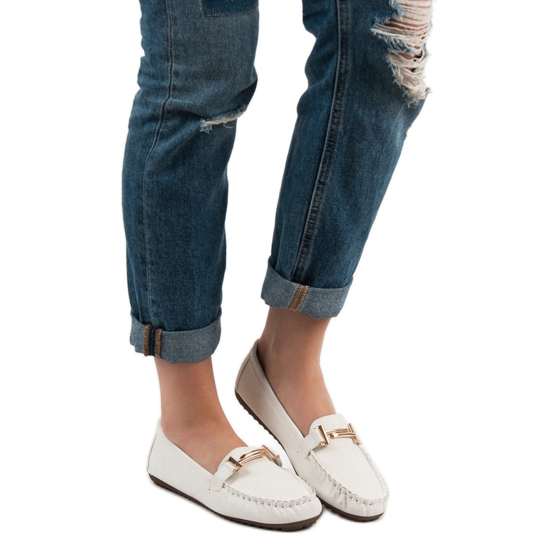 Top Shoes Weiße Loafer für Damen 1