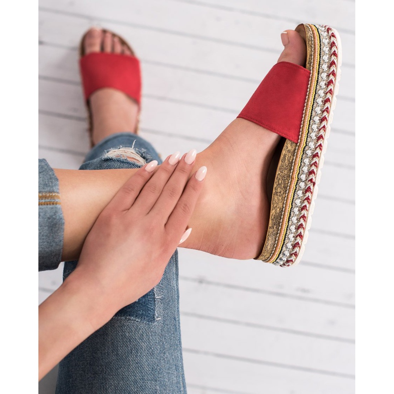 Cm Paris Hausschuhe auf der Plattform rot 1