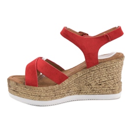 JESSY ROSS Rote Wildledersandalen 1