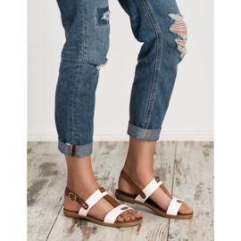 Evento Sandalen mit Schnallenverschluss weiß braun 1