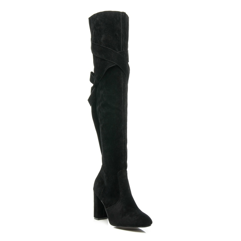 Vices Overknee-Stiefel mit stylischer Bindung schwarz 2