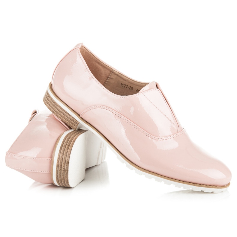 Vices Lackierte Brogues rosa 1