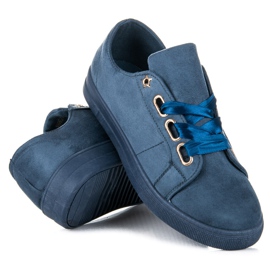 Ideal Shoes Wildleder Turnschuhe mit Band blau 1
