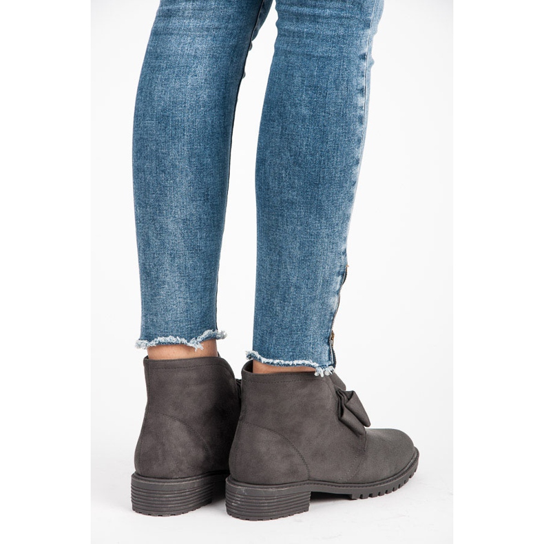 Bestelle Slip-on-Booties mit Schleife grau 1
