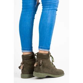 Ideal Shoes Wildlederarbeiter Mit Einem Band Gebunden grün 2