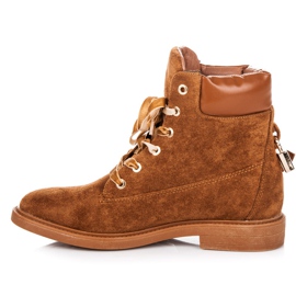 Ideal Shoes Wildlederarbeiter Mit Einem Band Gebunden braun 1