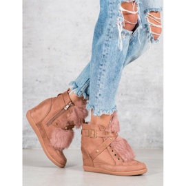 Kylie Turnschuhe mit Fell rosa 1