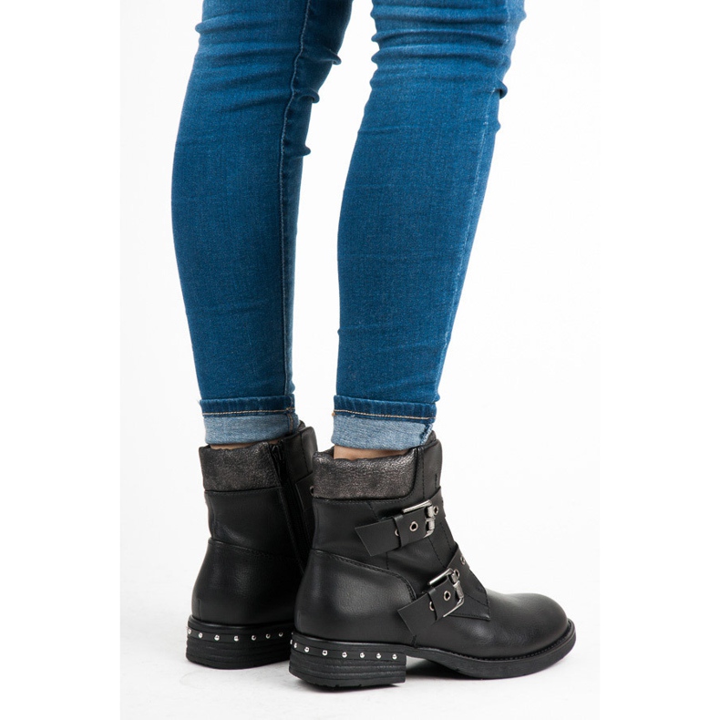 Erynn Modische Arbeiter mit Reißverschluss schwarz 1