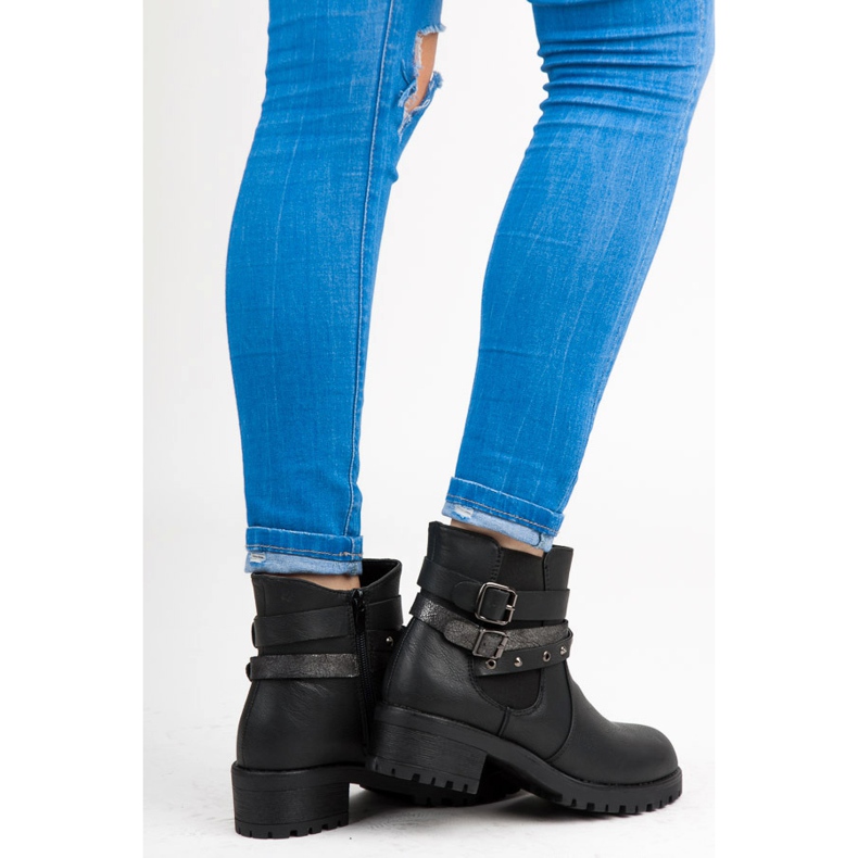 Erynn Chelsea-Stiefel mit Schnallen schwarz 1