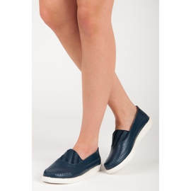 VINCEZA Slip-On-Loafer aus Leder blau 1