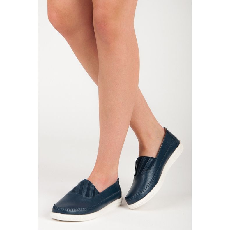 VINCEZA Slip-On-Loafer aus Leder blau 1