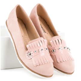 Seastar Wildleder-Loafer mit Fransen rosa 1