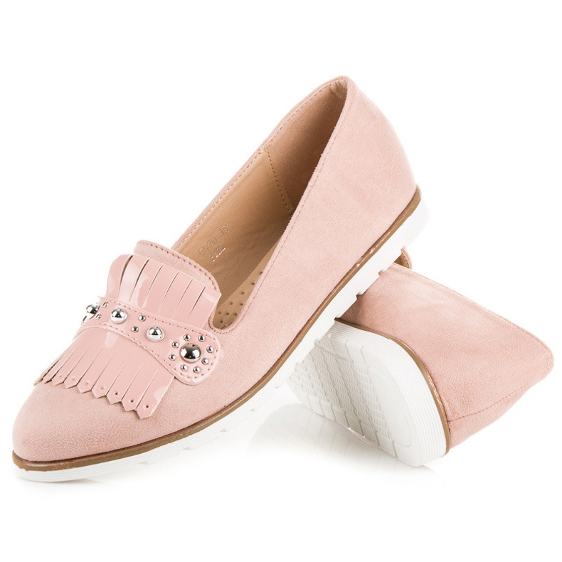 Seastar Wildleder-Loafer mit Fransen rosa 2