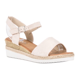 SDS Beige Sandalen mit Glitzer 2