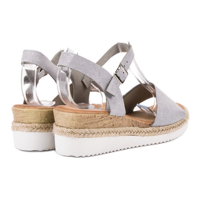 SDS Graue Sandalen mit Glitzer 1