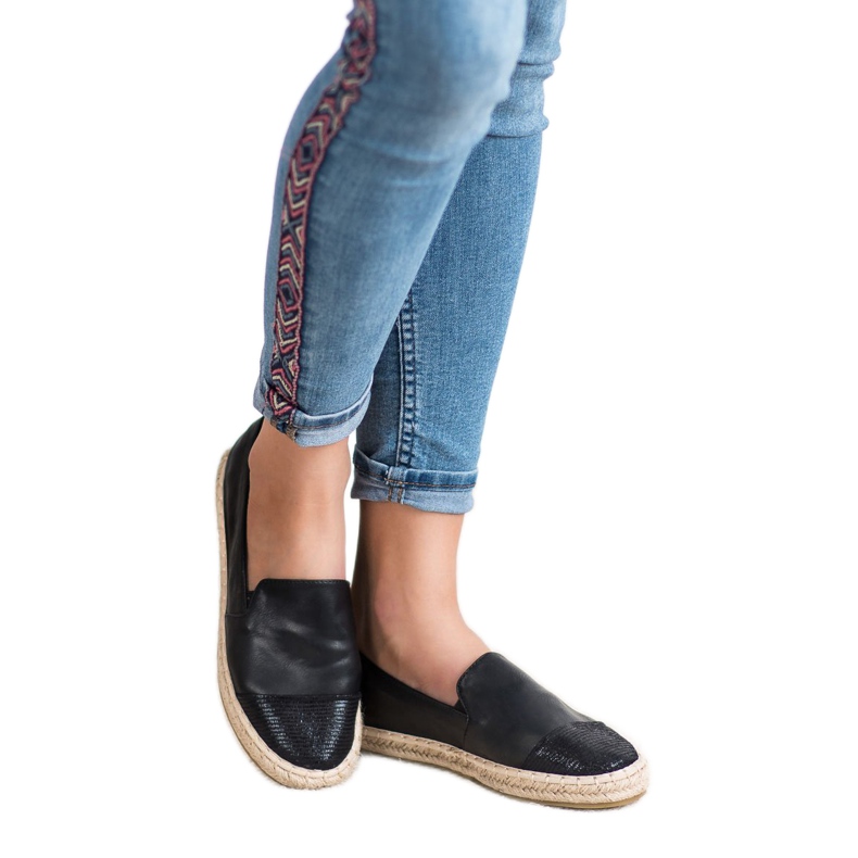 Bestelle Modische Espadrilles schwarz 1
