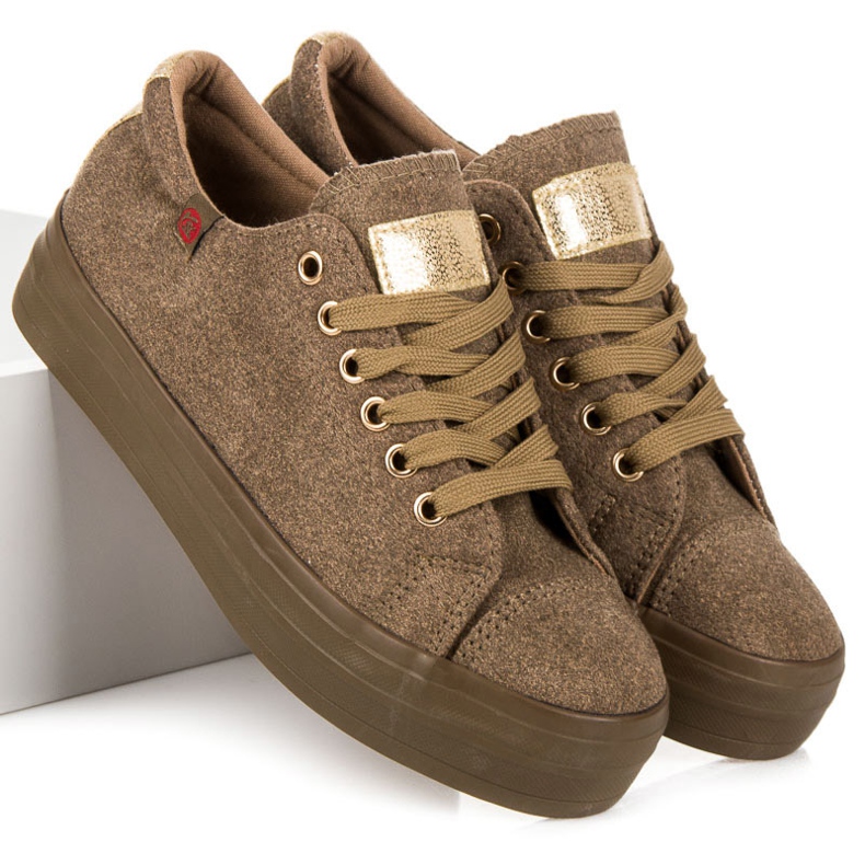 Tony Velours-Turnschuhe auf der Plattform grün 2