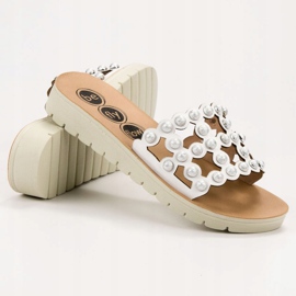 SHELOVET Lässige Hausschuhe für Damen weiß 1