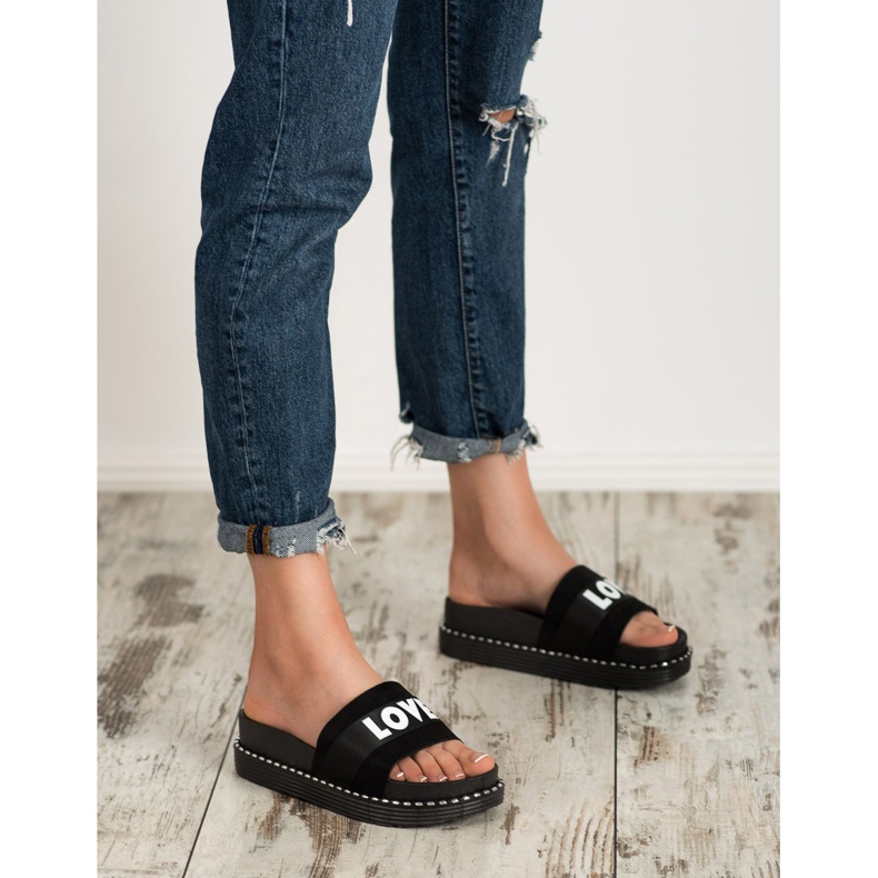 Erynn Liebe Wildlederhausschuhe schwarz 2