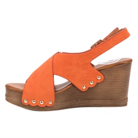 SHELOVET Wildleder Sandalen orange 1