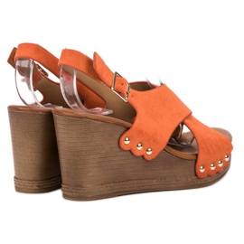 SHELOVET Wildleder Sandalen orange 2
