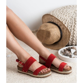 Bestelle Sandalen mit Glitzer rot 2