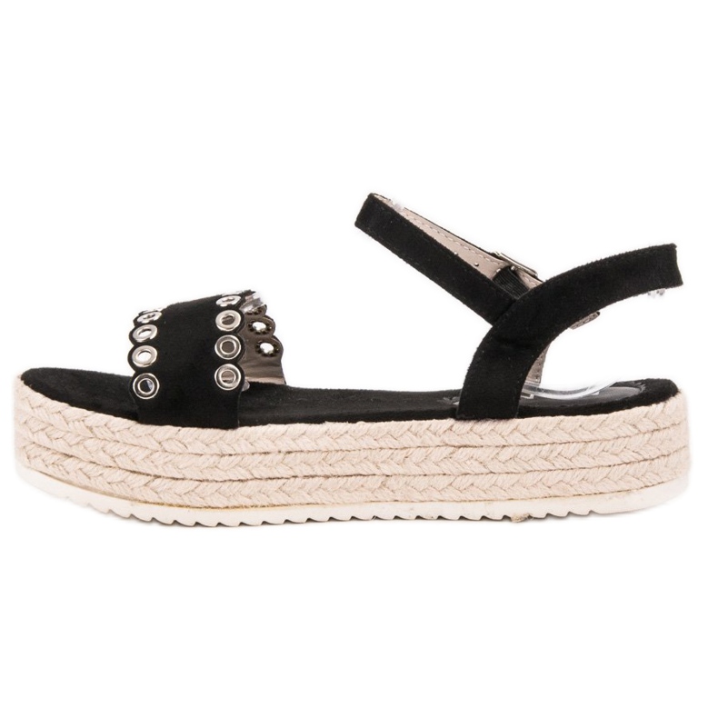 Nio Nio Schwarze Espadrilles-Sandalen 1
