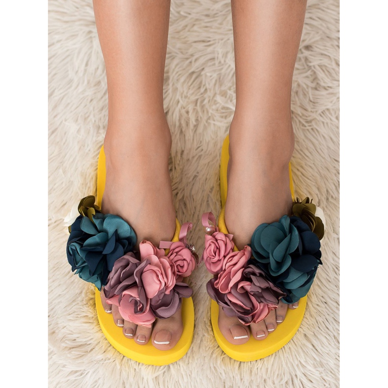 Fama Flip-Flops mit Schaumstoffkeil gelb 2