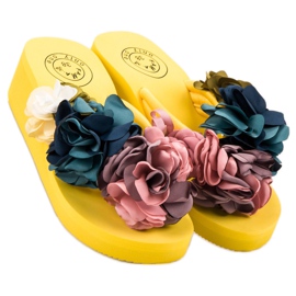 Fama Flip-Flops mit Schaumstoffkeil gelb 1