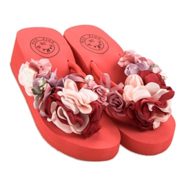Fama Flip-Flops mit Schaumstoffkeil rot 1