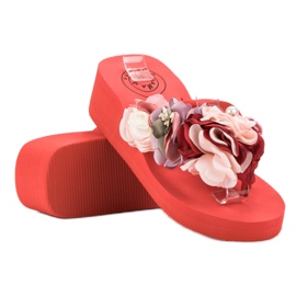 Fama Flip-Flops mit Schaumstoffkeil rot 2