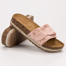 Bestelle Hausschuhe mit Rüschen rosa 1