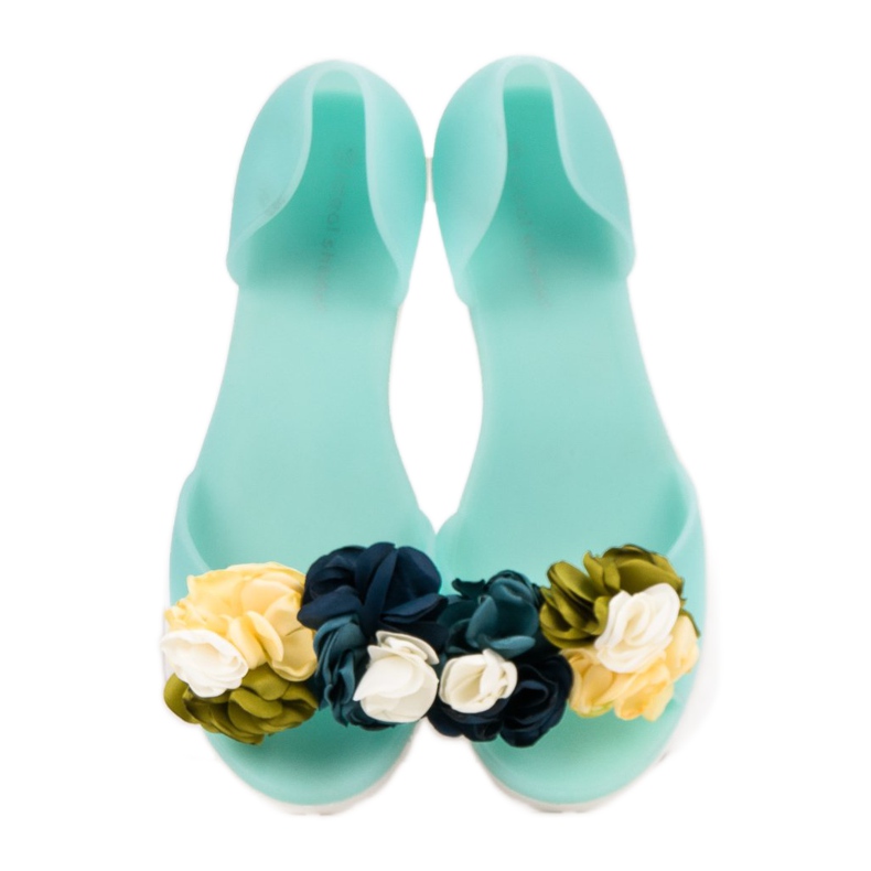 Ideal Shoes Meliski mit Blumen grün 1