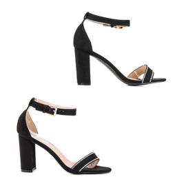 Abloom Sandalen mit Kristallen schwarz 1