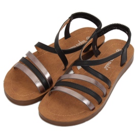 Schwarze Damensandalen 2220 Black 1