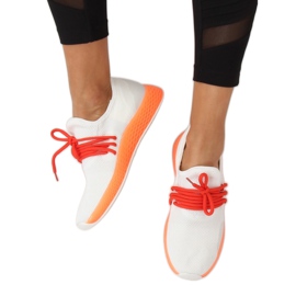 Orange und weiße Sportschuhe B-6851 Orange 2