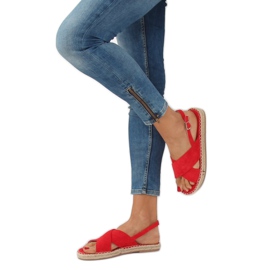 Rote Espadrilles-Sandalen YJ-2M12 Rot 1