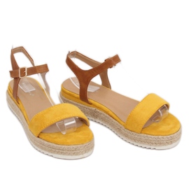 Gelbe Espadrilles-Sandalen Y-8224 Gelb braun 2