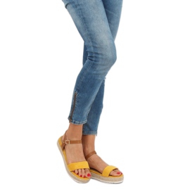 Gelbe Espadrilles-Sandalen Y-8224 Gelb braun 1