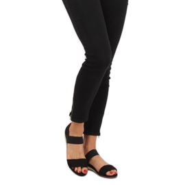 Schwarze Sandalen Espadrilles 9R71 Schwarz 2