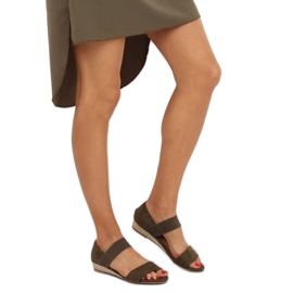 Grüne Espadrilles-Sandalen 9R71 Grün mehrfarbig 1