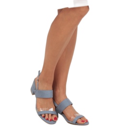 Blaue Sandalen mit hohen Absätzen 660-1 / SA-2 Blau 1