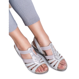 Goodin Sandalen mit Keilabsatz grau 2