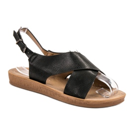SHELOVET Bequeme Sandalen schwarz 1