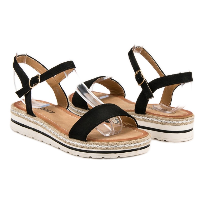 EXQUILY Schwarze Sandalen 1