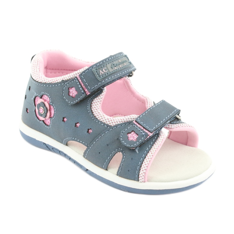 American Club DR20 Mädchensandalen aus Denim blau rosa 1