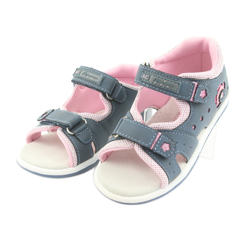 American Club DR20 Mädchensandalen aus Denim blau rosa 3