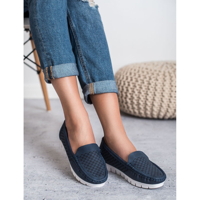 Vinceza Marineblaue Loafer navy blau 1
