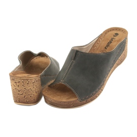 Damenhausschuhe Keil Inblu NG002 schwarz braun mehrfarbig 4