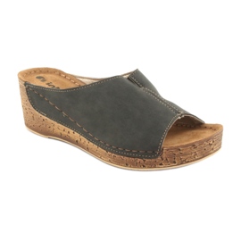 Damenhausschuhe Keil Inblu NG002 schwarz braun mehrfarbig 1